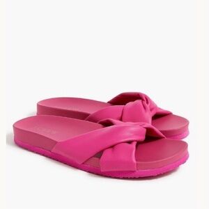 J. Crew Cross-strap pool slides flashback magenta size 8